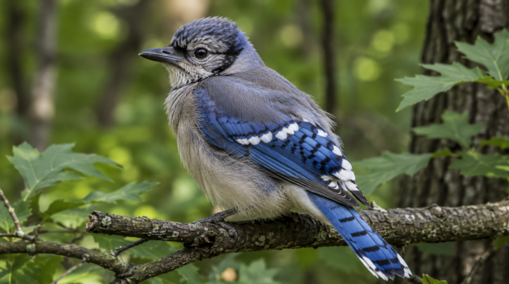 Illustration of a fledgling Blue Jay